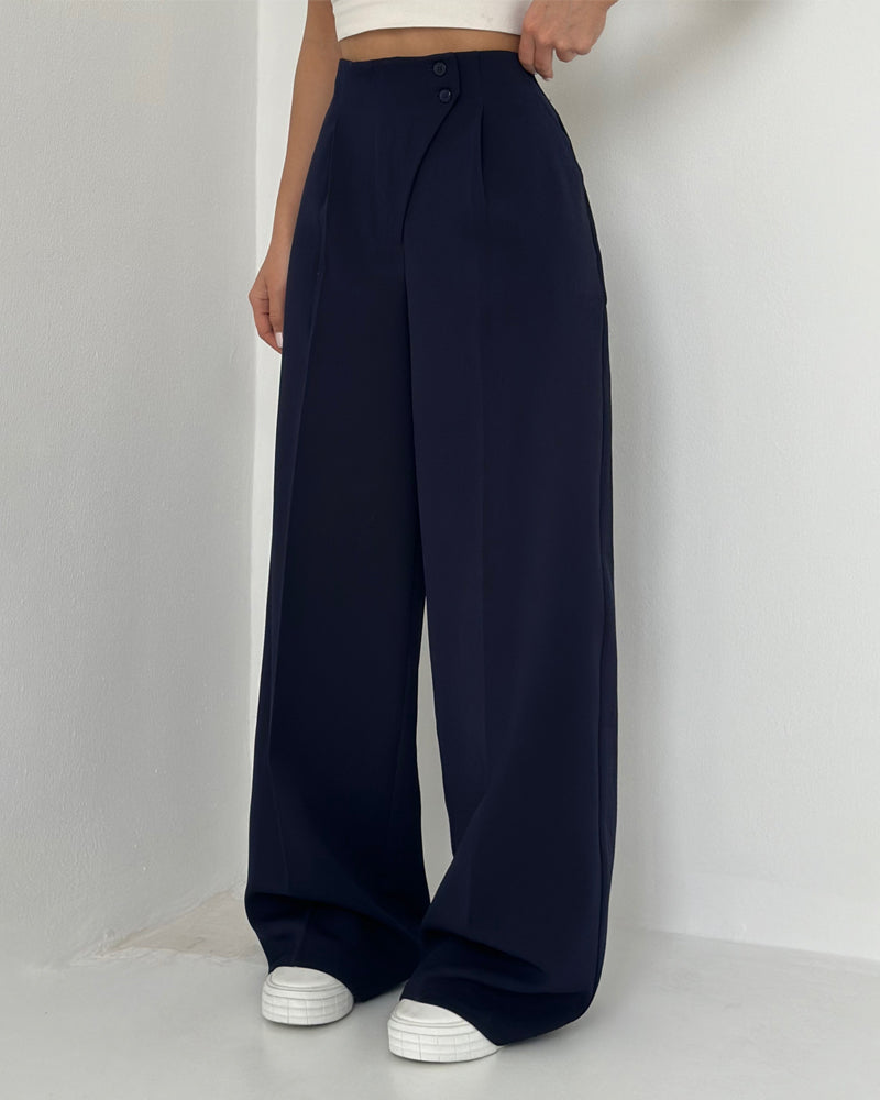 Design Button All-match Pants