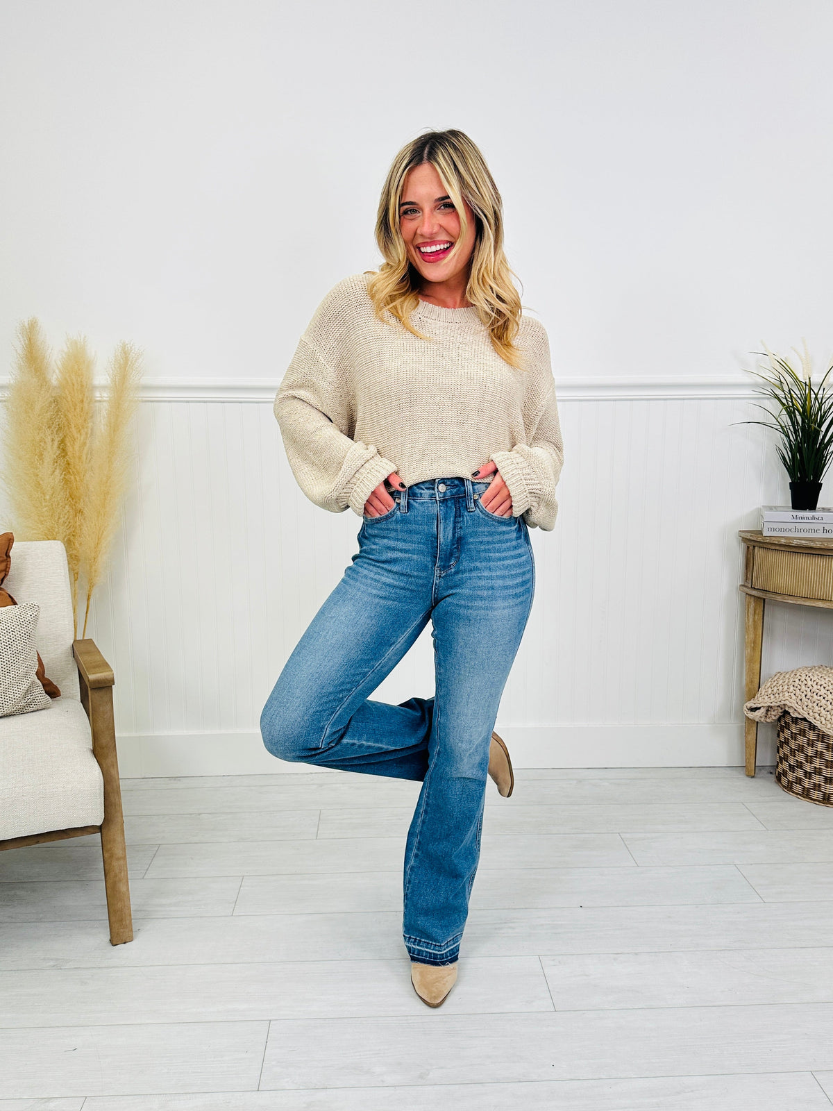 Shift In Seasons Tummy Control Slim Bootcut Jeans