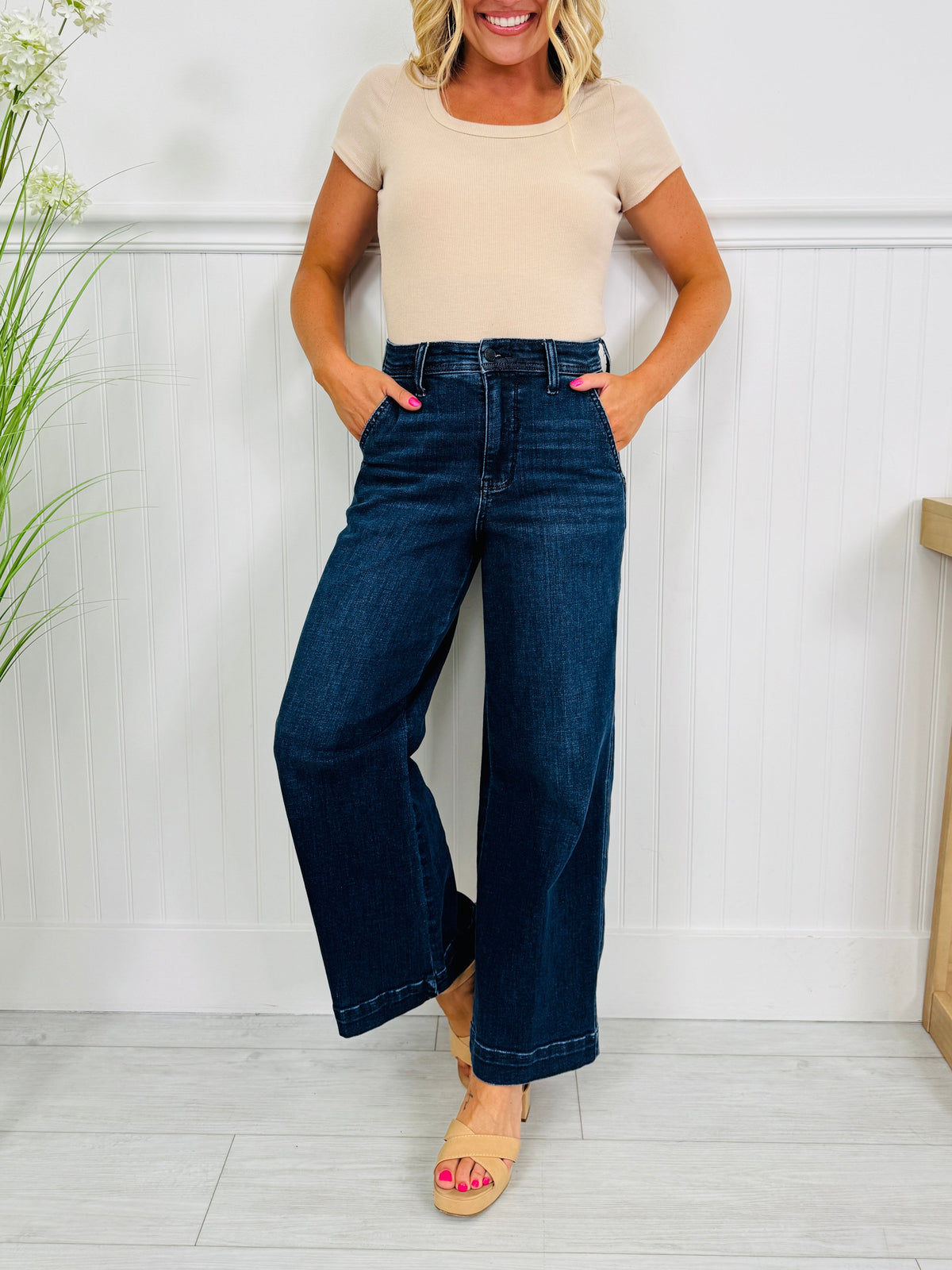 Timeless Touch Trouser Wide Leg Ankle Jeans