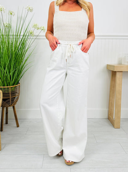White As a Feather Palazzo Jeans