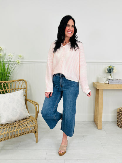 Fresh Start Wide Leg Cropped Jeans