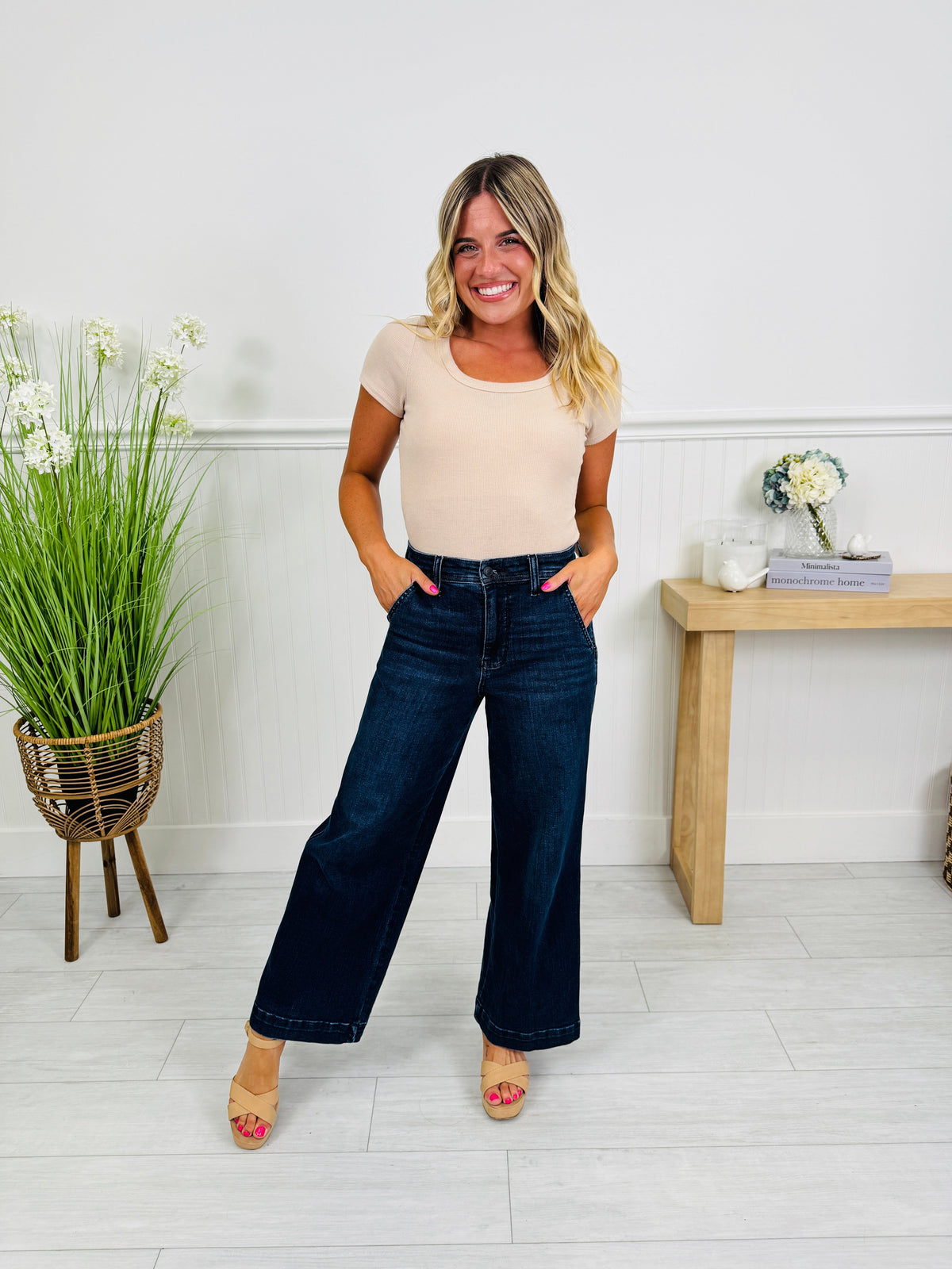 Timeless Touch Trouser Wide Leg Ankle Jeans