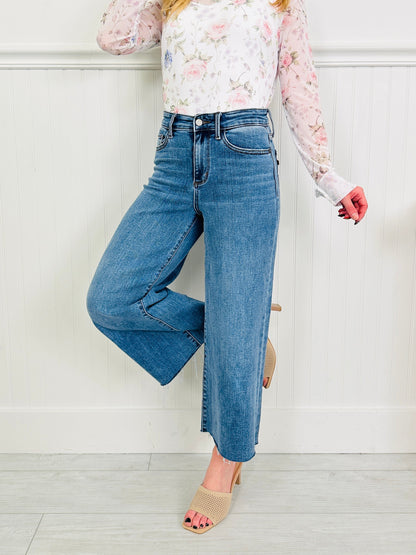 Fresh Start Wide Leg Cropped Jeans