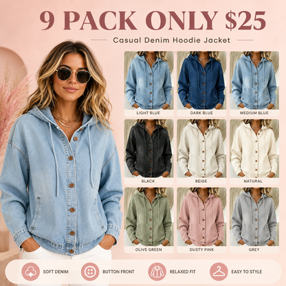CLEARANCE SALE🔥 Effortless Chic Hooded Denim Jacket