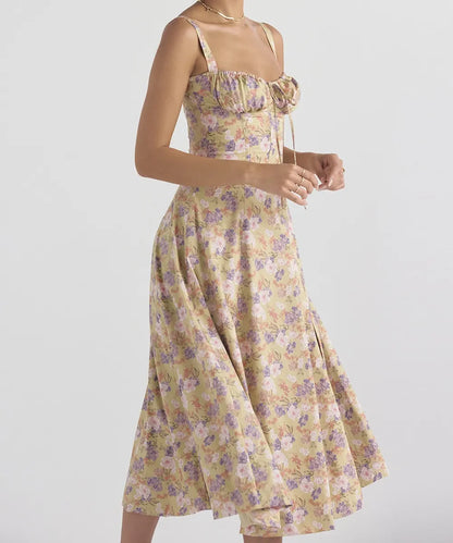 Romantic Floral Elegant Midi Dress