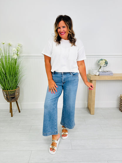 Make It Easy Ankle Wide Leg Jeans
