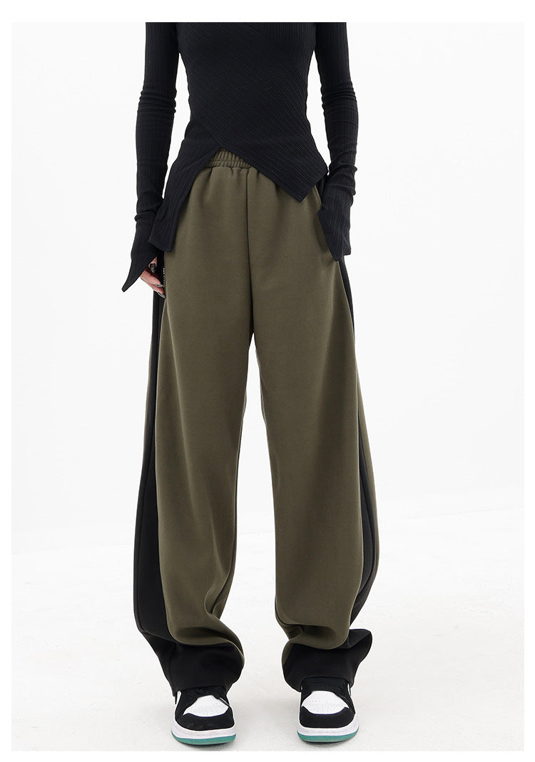 Loose Fabric Patchwork Sports Pants