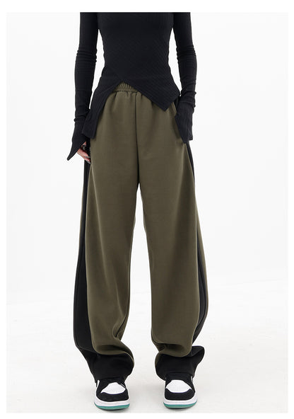 Loose Fabric Patchwork Sports Pants