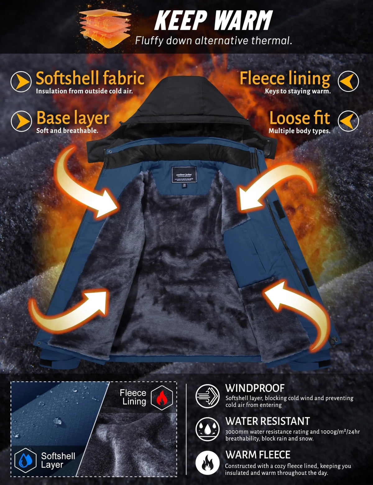 🔥 BESTSELLER  | Men's Fleece-Lined Outdoor Jacket