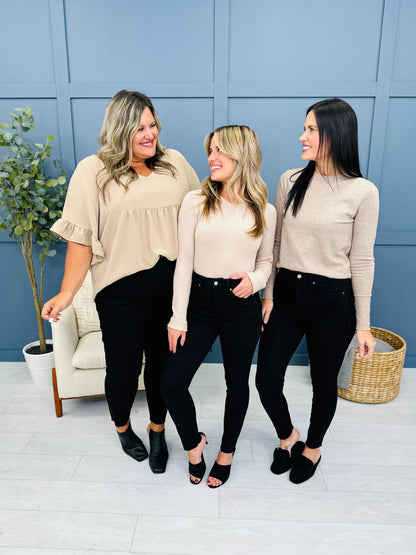 The Trifecta 3.0 Tummy Control And Butt Lifting Skinny Jeans in Black in REG/CURVY