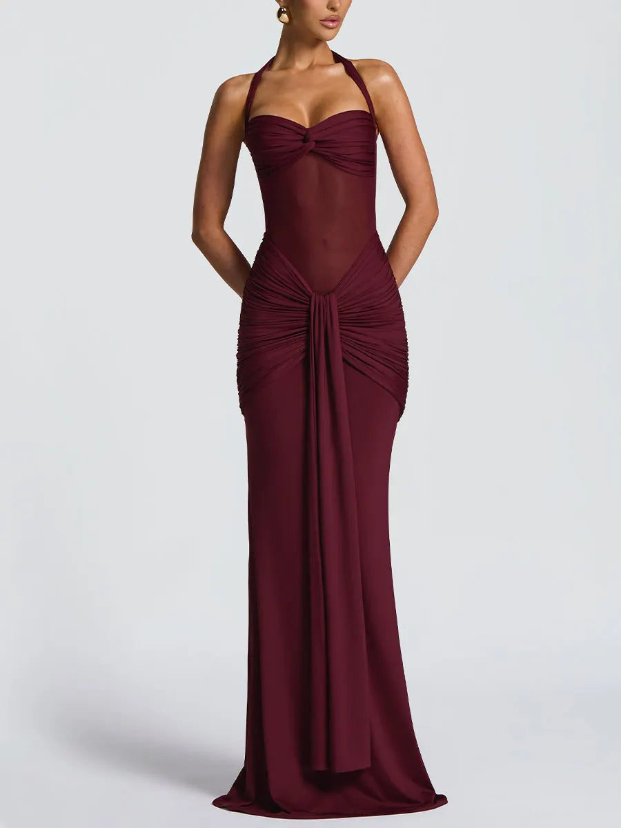 Chic mesh patchwork slim dress