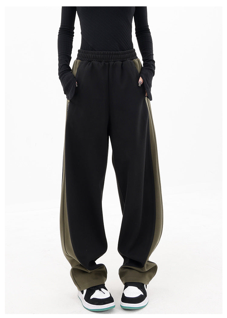 Loose Fabric Patchwork Sports Pants