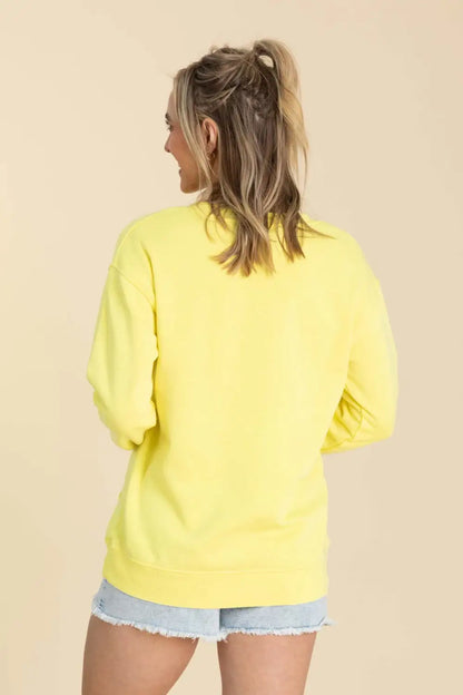 Your Favorite Is Back! Pigment Dyed Cozy Campfire V-Neck Sweatshirt