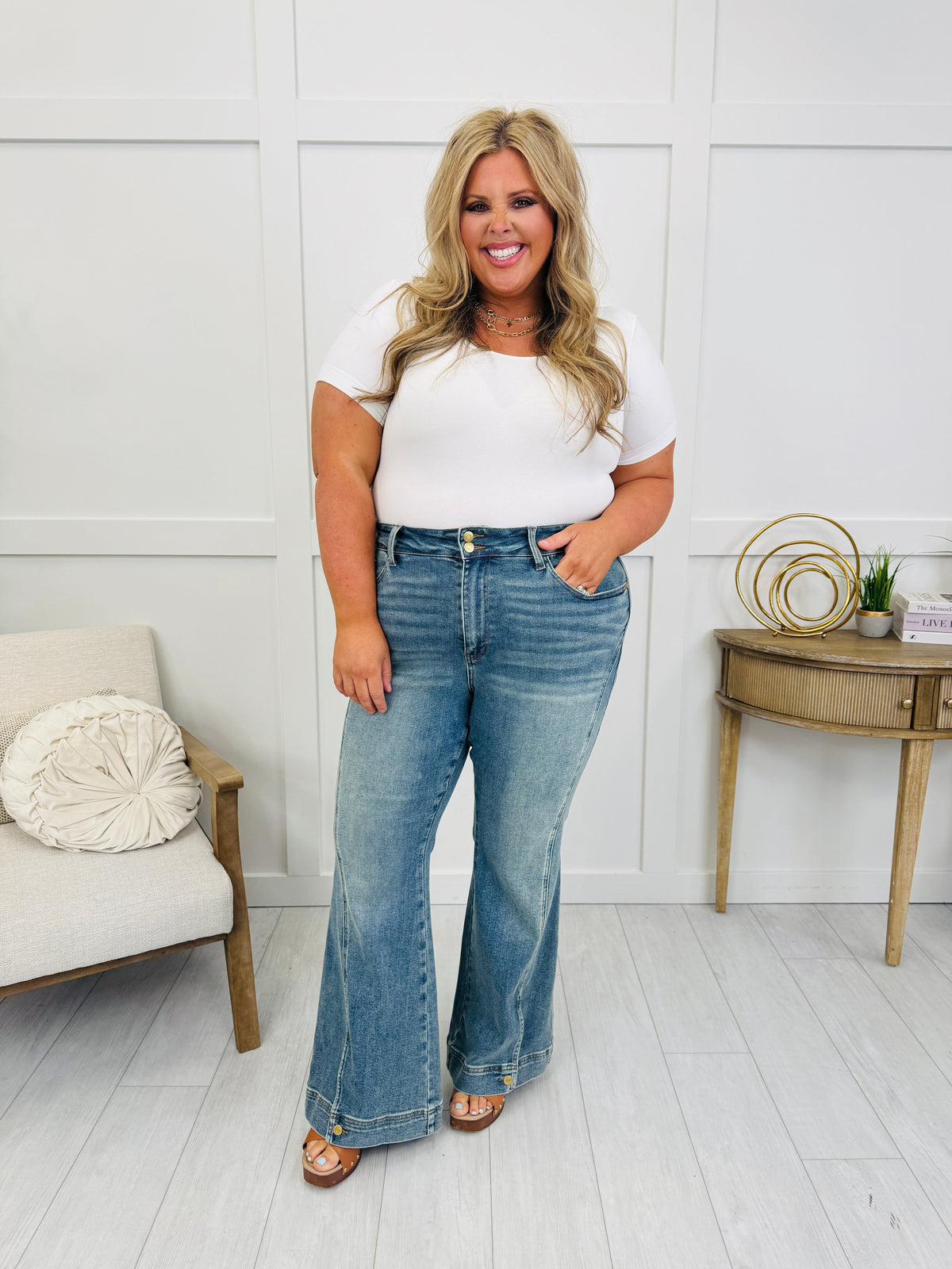 Main Attraction Vintage Wash Flares