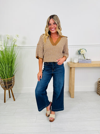 Set The Standard Tummy Control Ankle Wide Jeans
