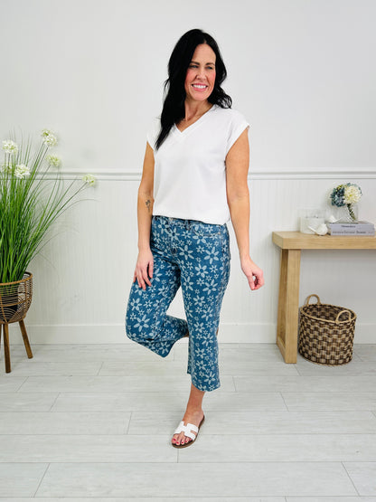 Daisy Daze Cropped Wide Leg Jeans