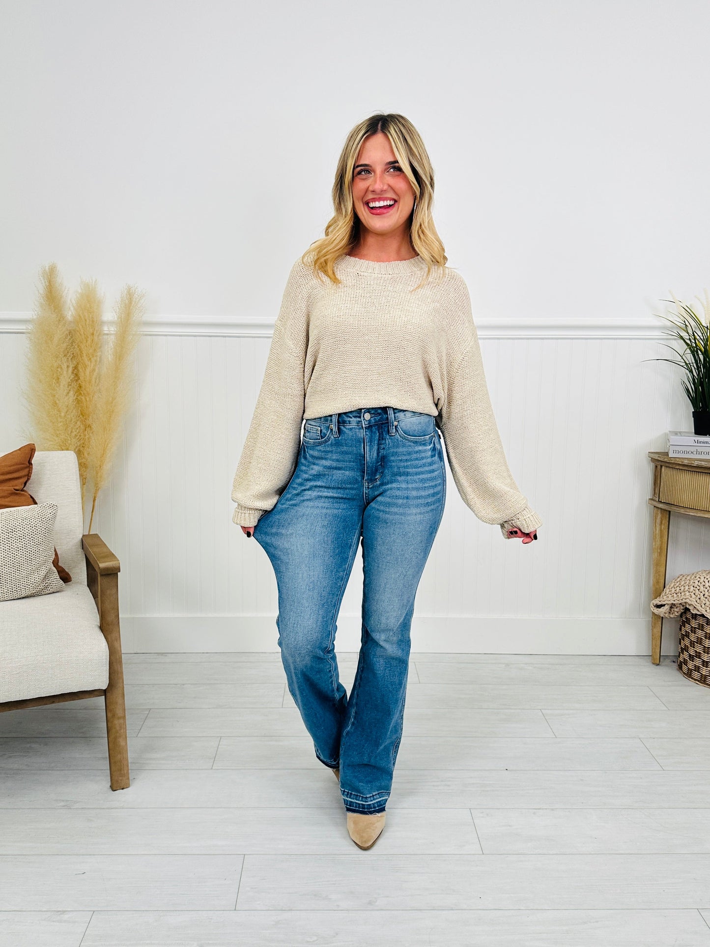 Shift In Seasons Tummy Control Slim Bootcut Jeans
