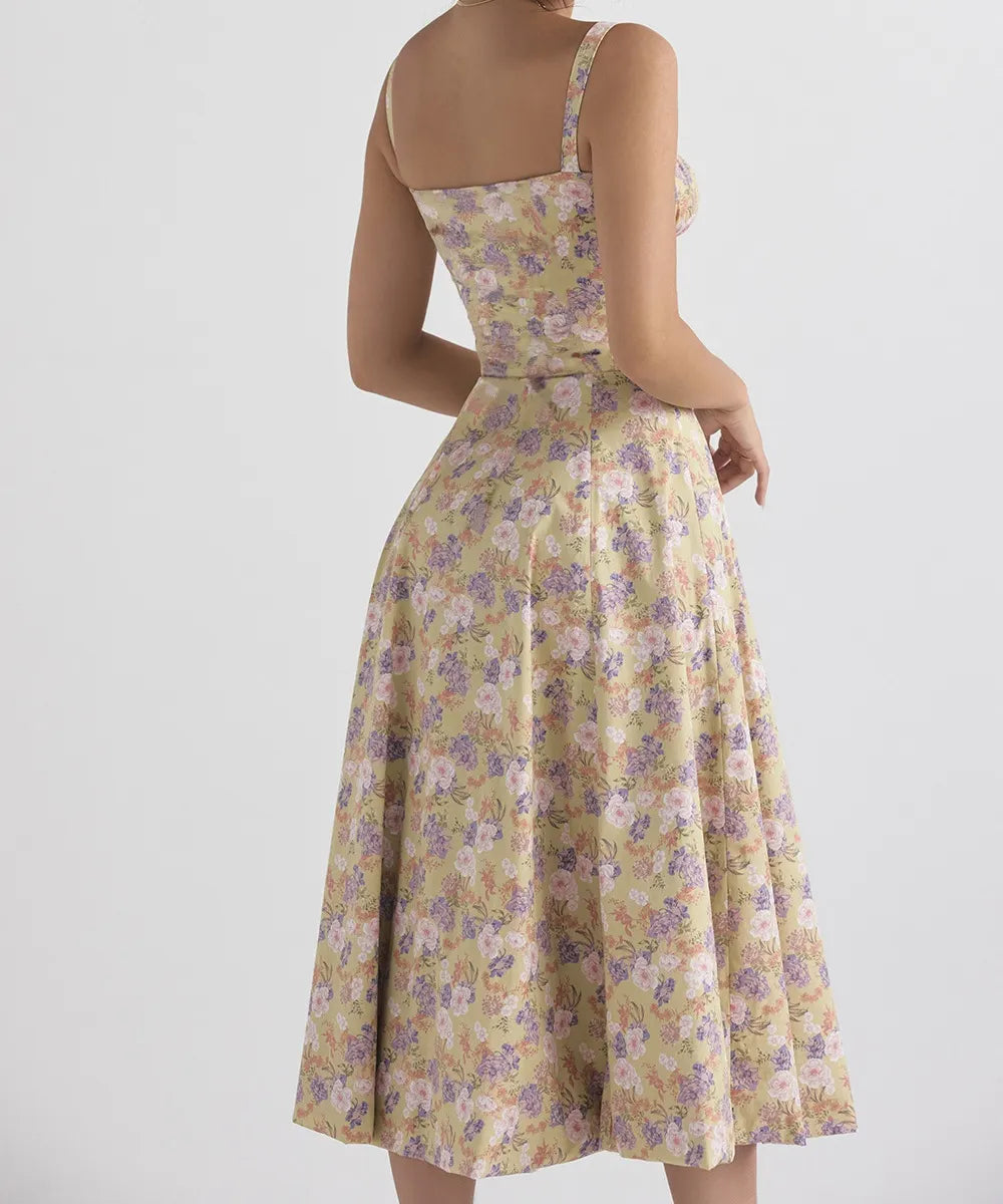 Romantic Floral Elegant Midi Dress