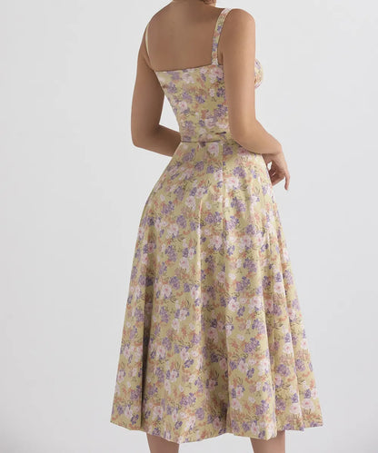 Romantic Floral Elegant Midi Dress