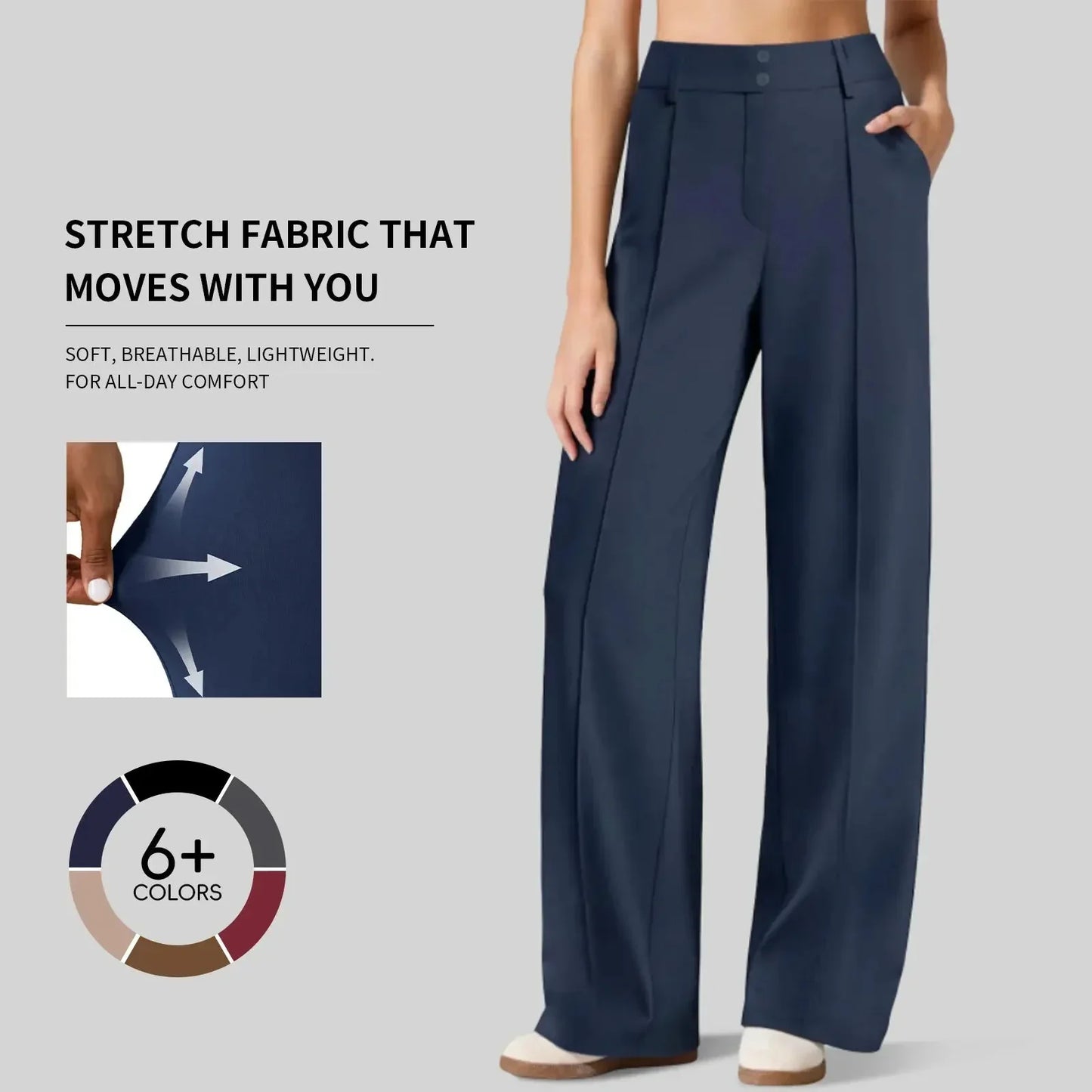 🔥Women's Straight Leg Ponte Yoga Pants with Pockets