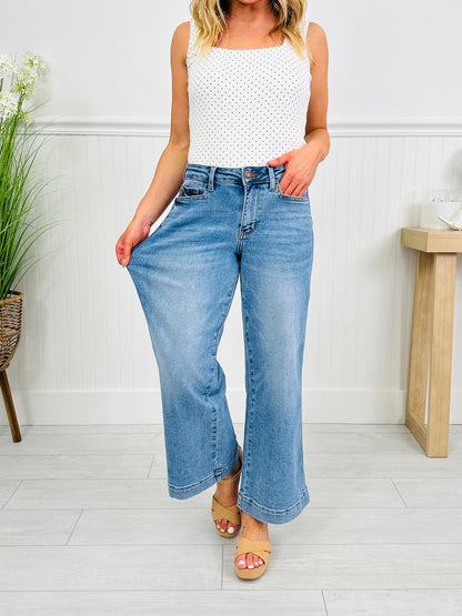 Make It Easy Ankle Wide Leg Jeans