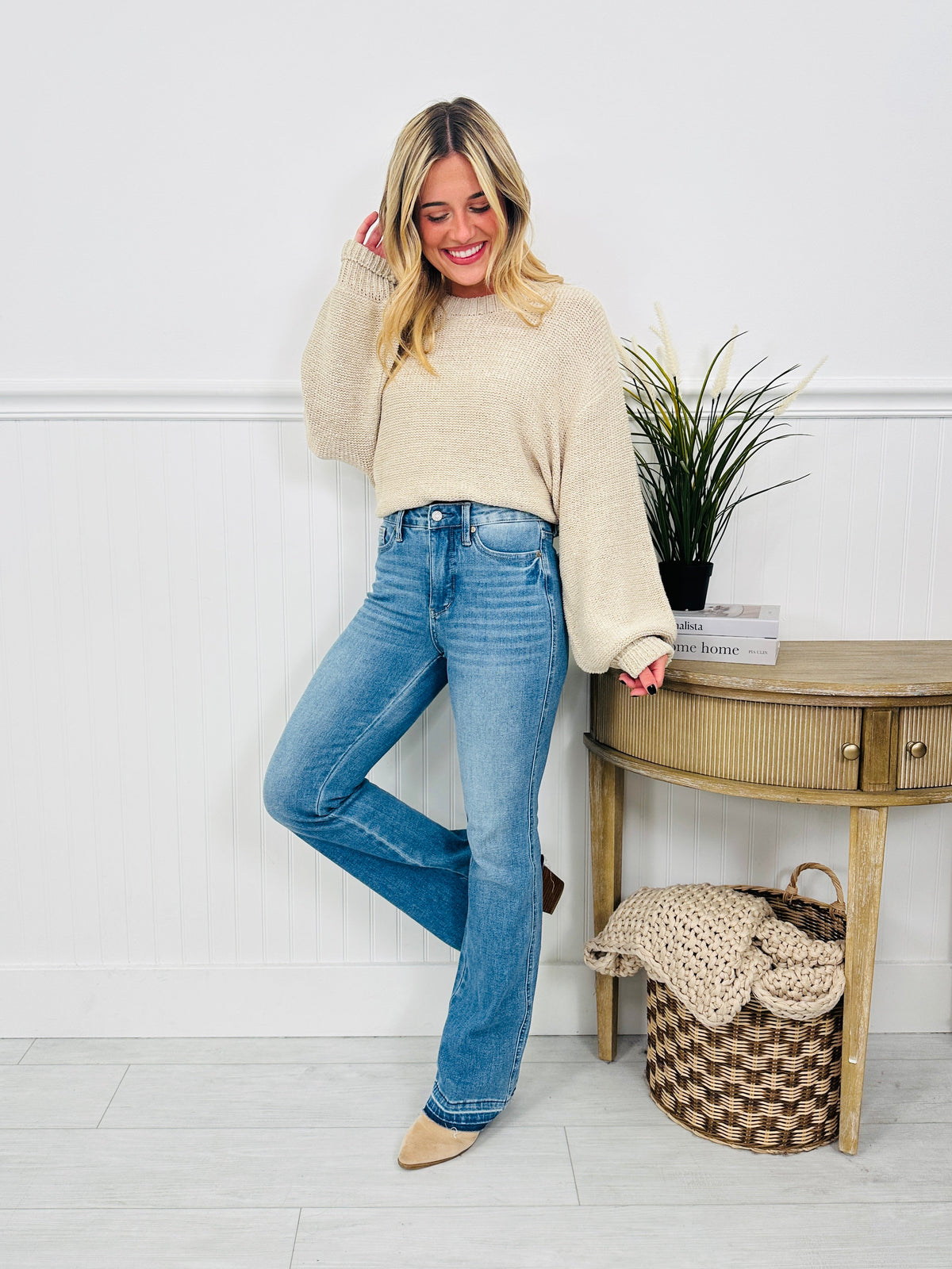 Shift In Seasons Tummy Control Slim Bootcut Jeans