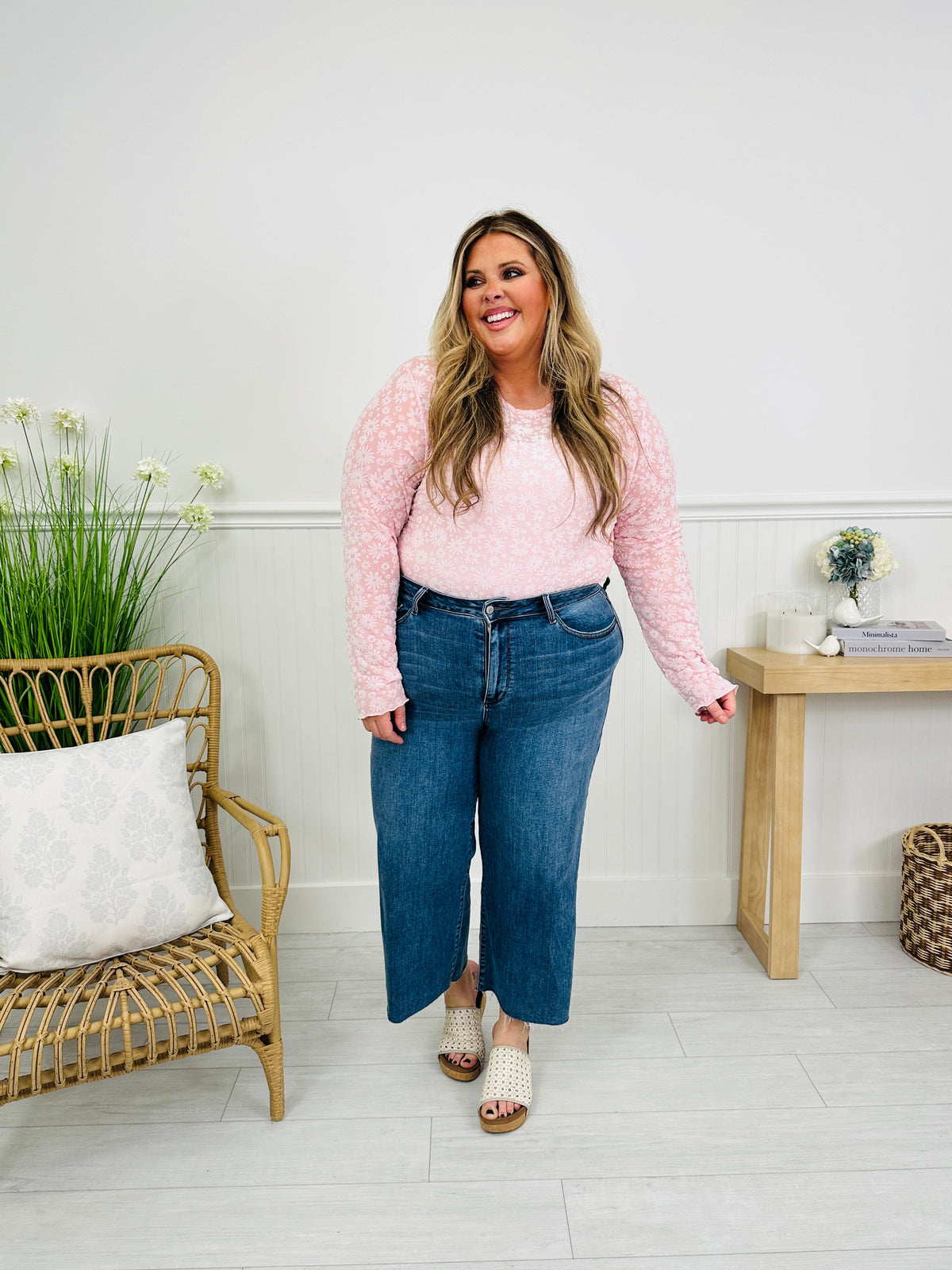 Fresh Start Wide Leg Cropped Jeans