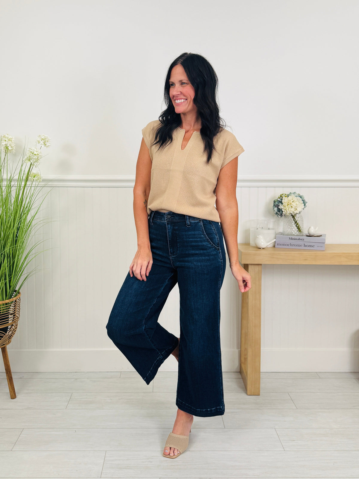 Timeless Touch Trouser Wide Leg Ankle Jeans