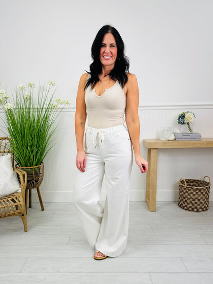 White As a Feather Palazzo Jeans