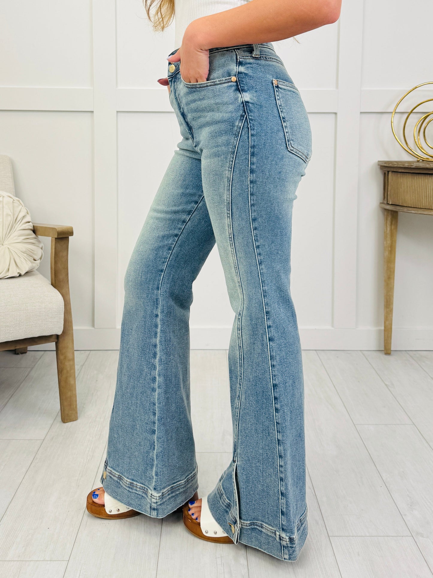Main Attraction Vintage Wash Flares
