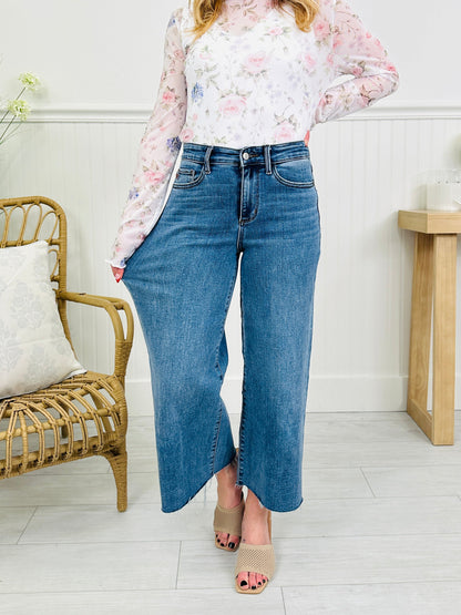 Fresh Start Wide Leg Cropped Jeans