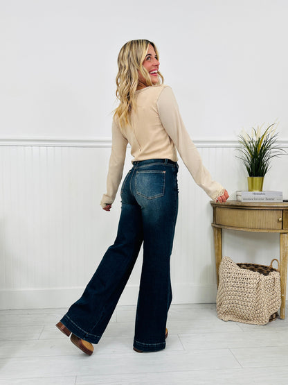 The One For Me Retro Wide Leg Jeans