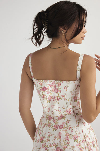 Romantic Floral Elegant Midi Dress