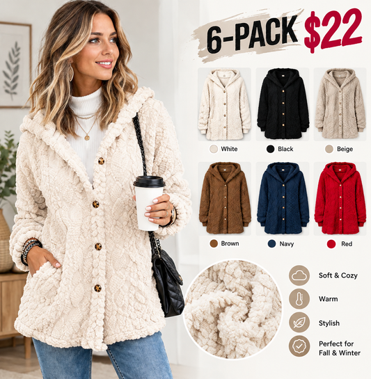 2026 Women's Hooded Cardigan Long Sleeve Coat