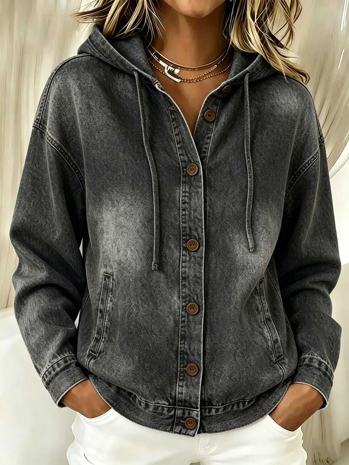 CLEARANCE SALE🔥 Effortless Chic Hooded Denim Jacket