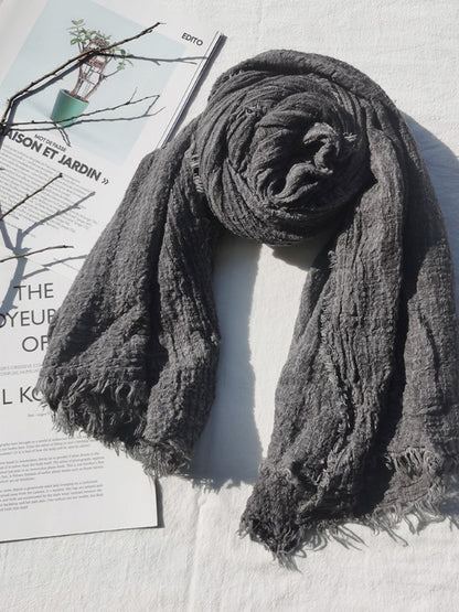 Vintage Faded Fray Hem Scarf
