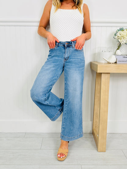 Make It Easy Ankle Wide Leg Jeans