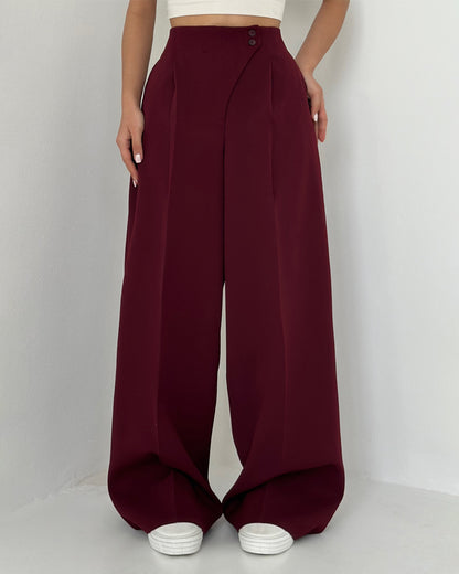 Design Button All-match Pants