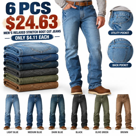 🔥 BESTSELLER  | Men's Relaxed Stretch Boot Cut Jeans