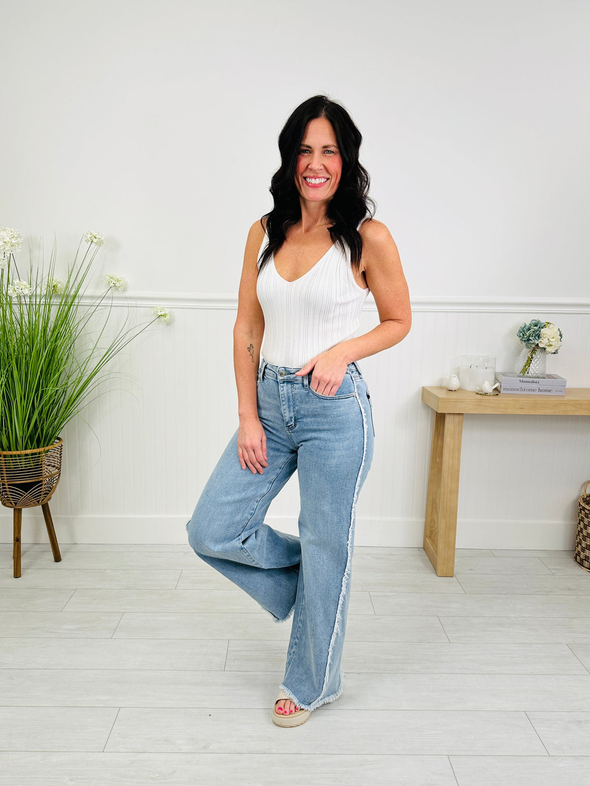 Make Your Statement Retro Wide Leg Jeans
