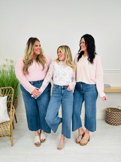 Fresh Start Wide Leg Cropped Jeans