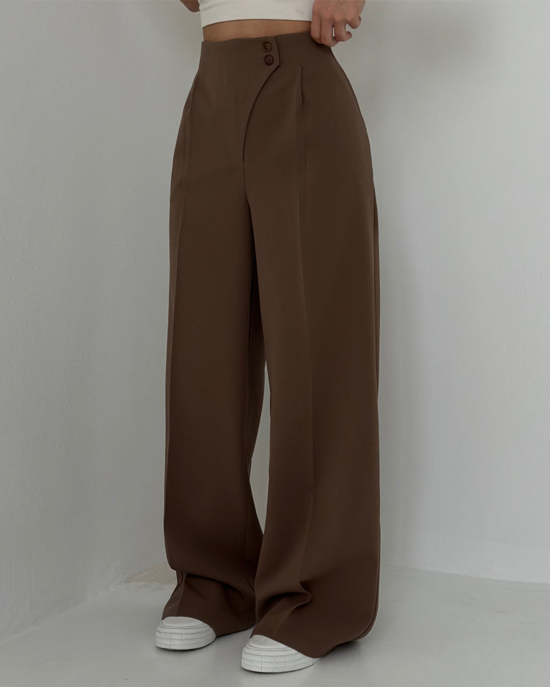Design Button All-match Pants
