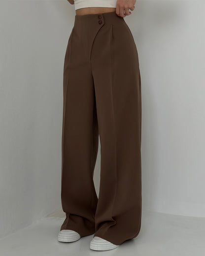 Design Button All-match Pants