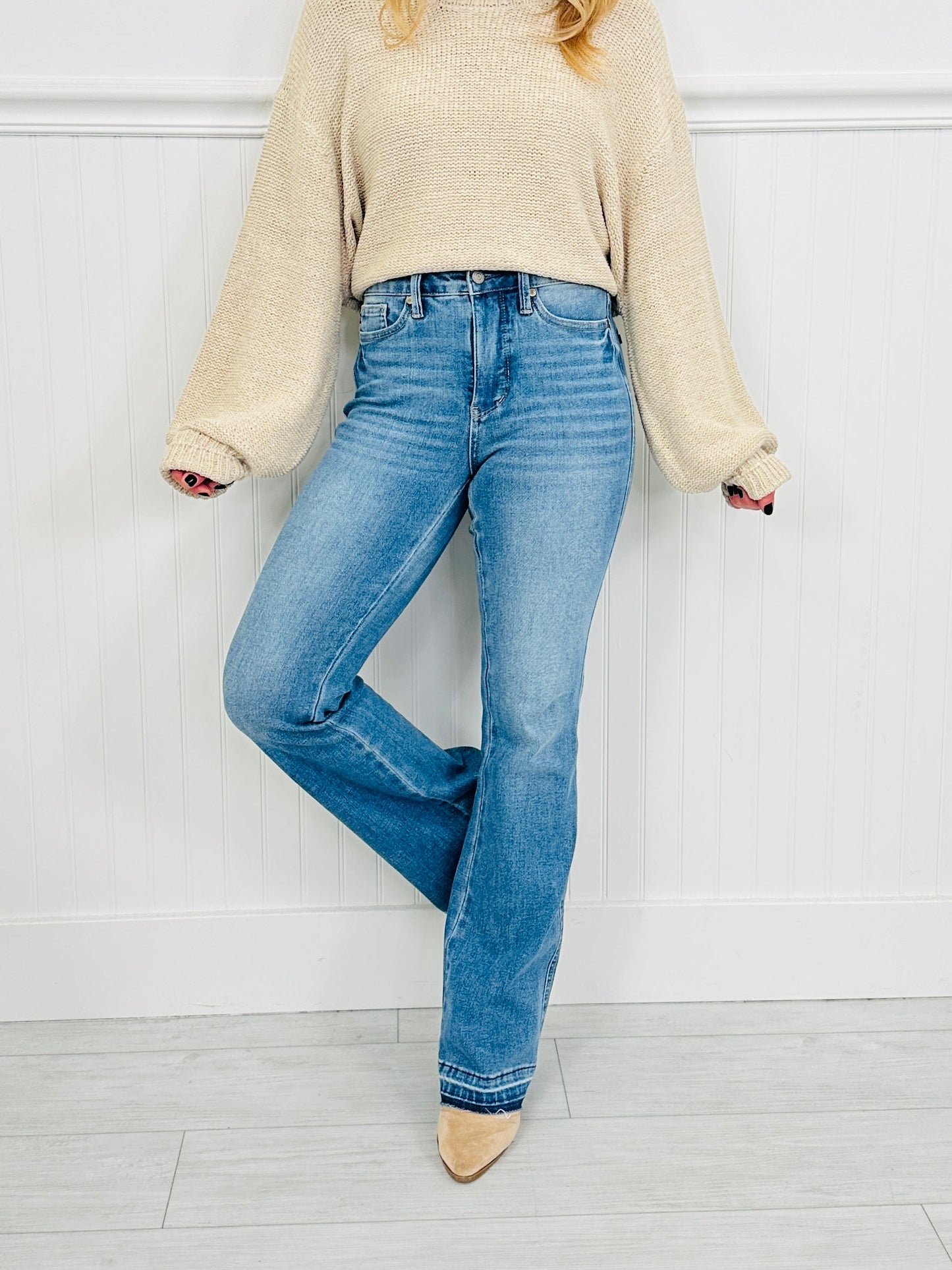 Shift In Seasons Tummy Control Slim Bootcut Jeans