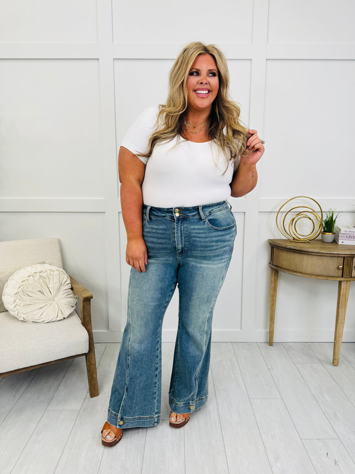 Main Attraction Vintage Wash Flares