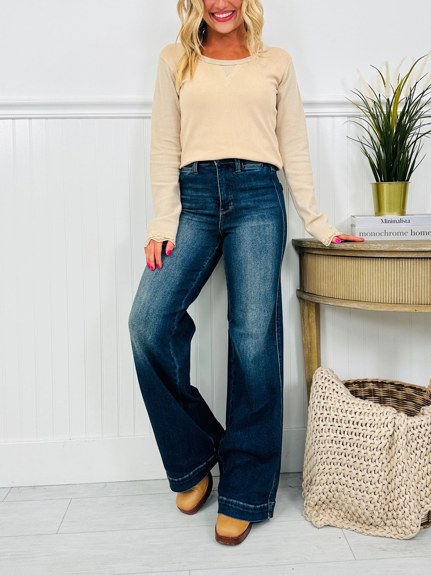 The One For Me Retro Wide Leg Jeans