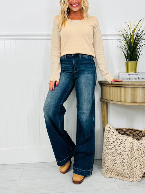 The One For Me Retro Wide Leg Jeans