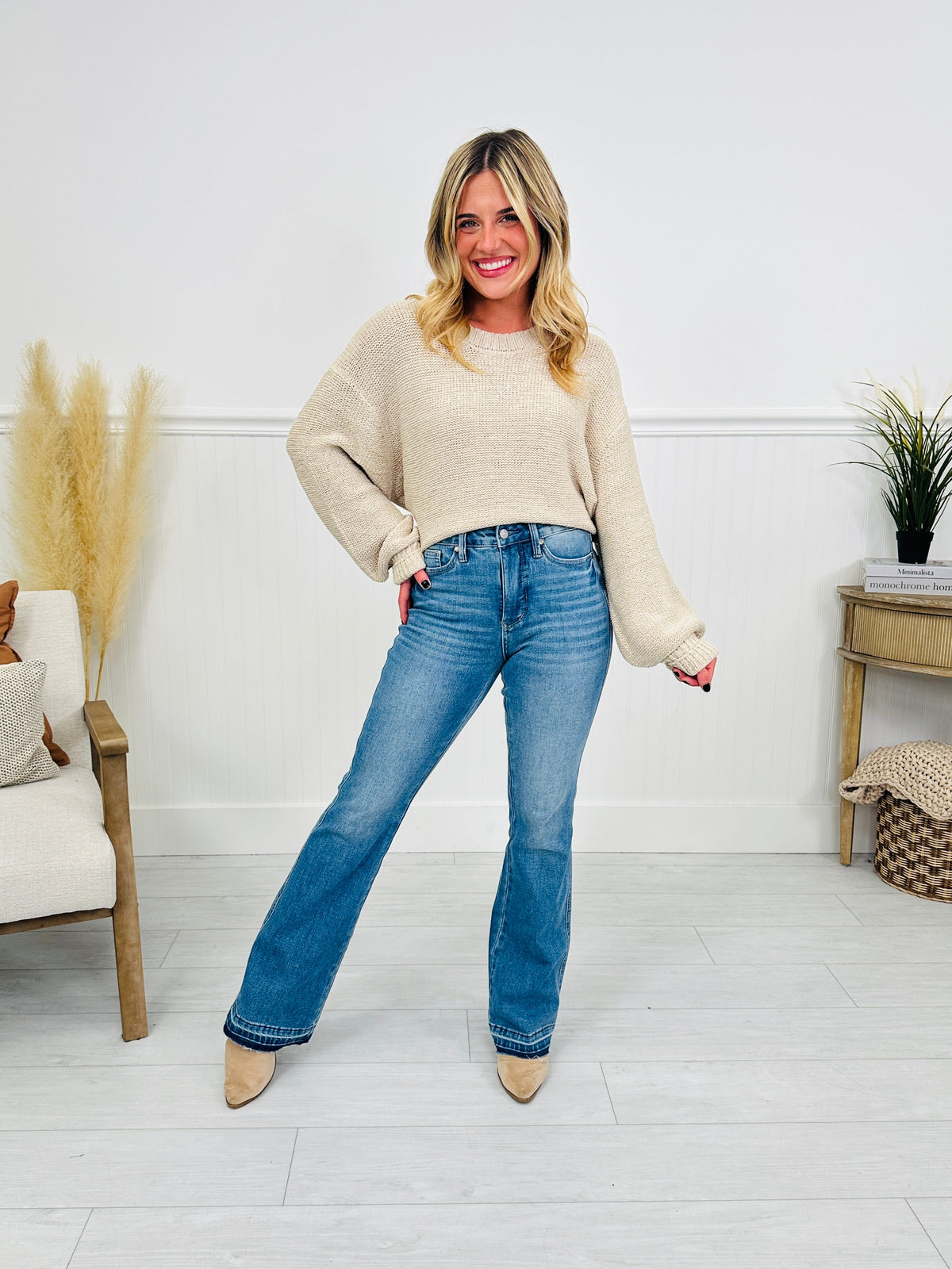 Shift In Seasons Tummy Control Slim Bootcut Jeans