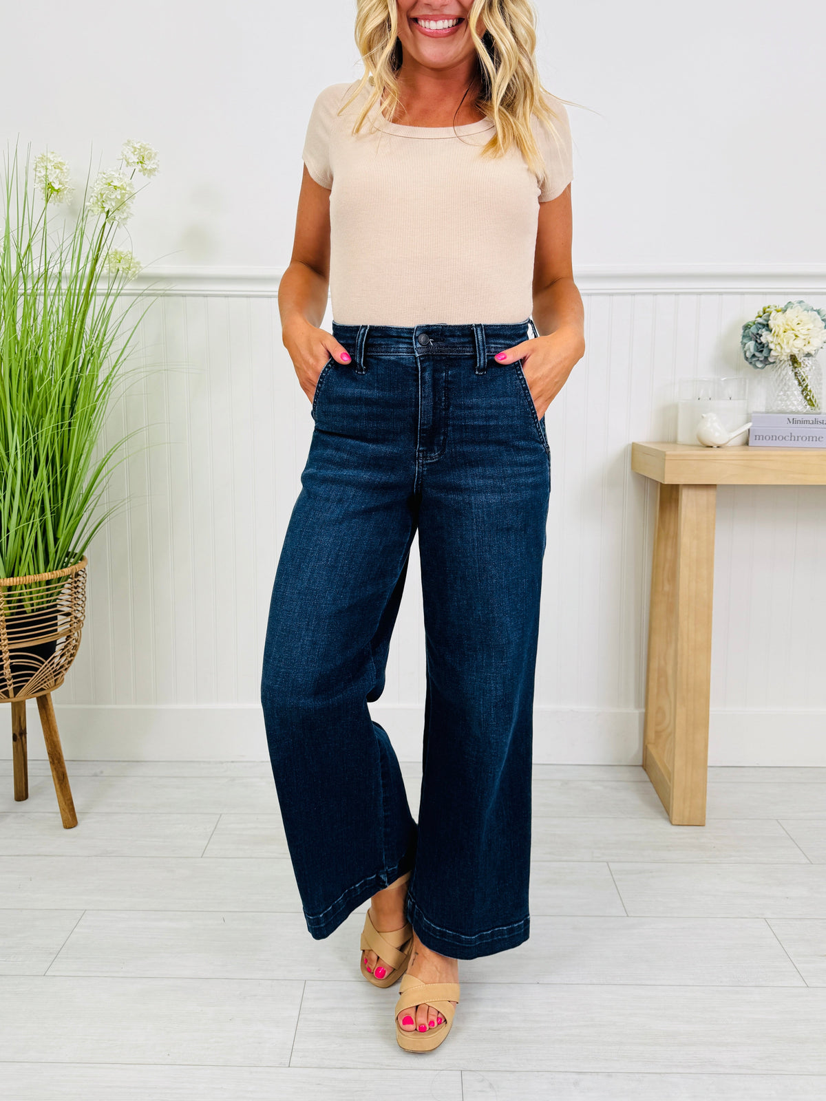 Timeless Touch Trouser Wide Leg Ankle Jeans