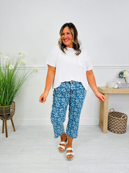 Daisy Daze Cropped Wide Leg Jeans